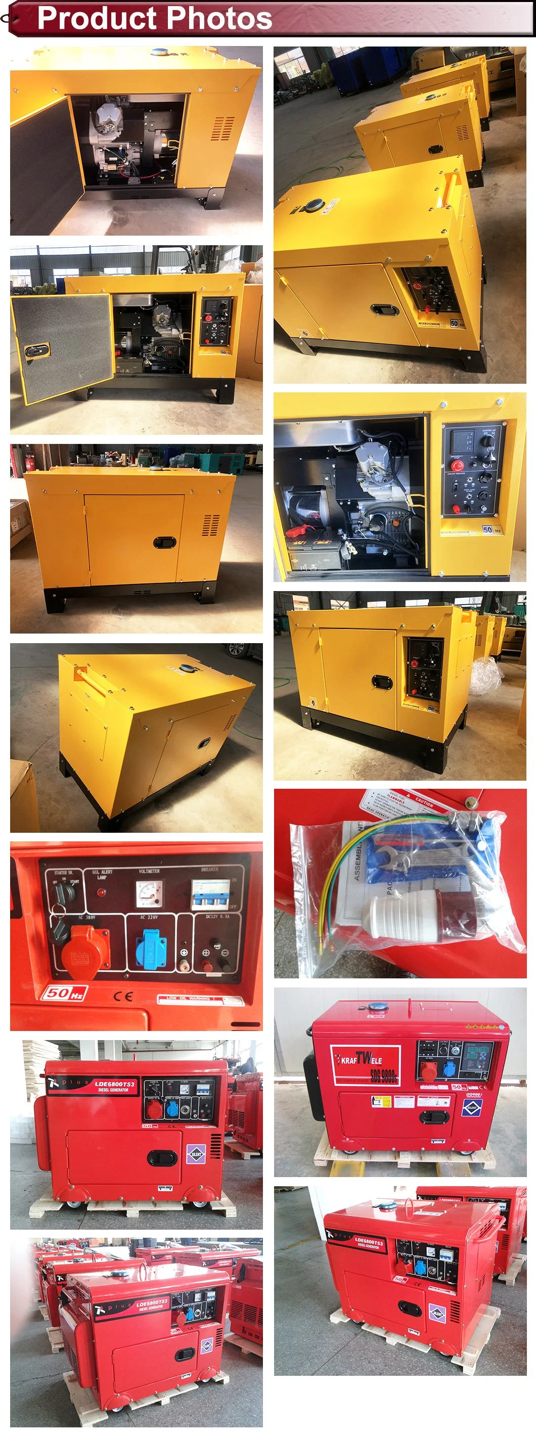 Digital Generator Inverter 4.5kw Open Portable 4500W 192f Diesel Generator for Sale