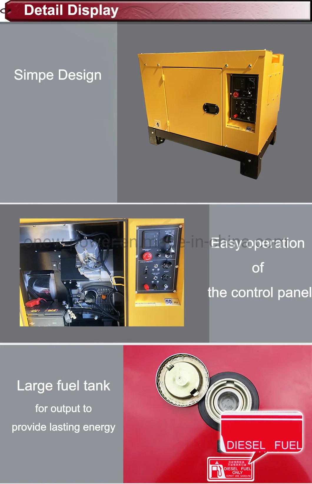 Digital Generator Inverter 4.5kw Open Portable 4500W 192f Diesel Generator for Sale